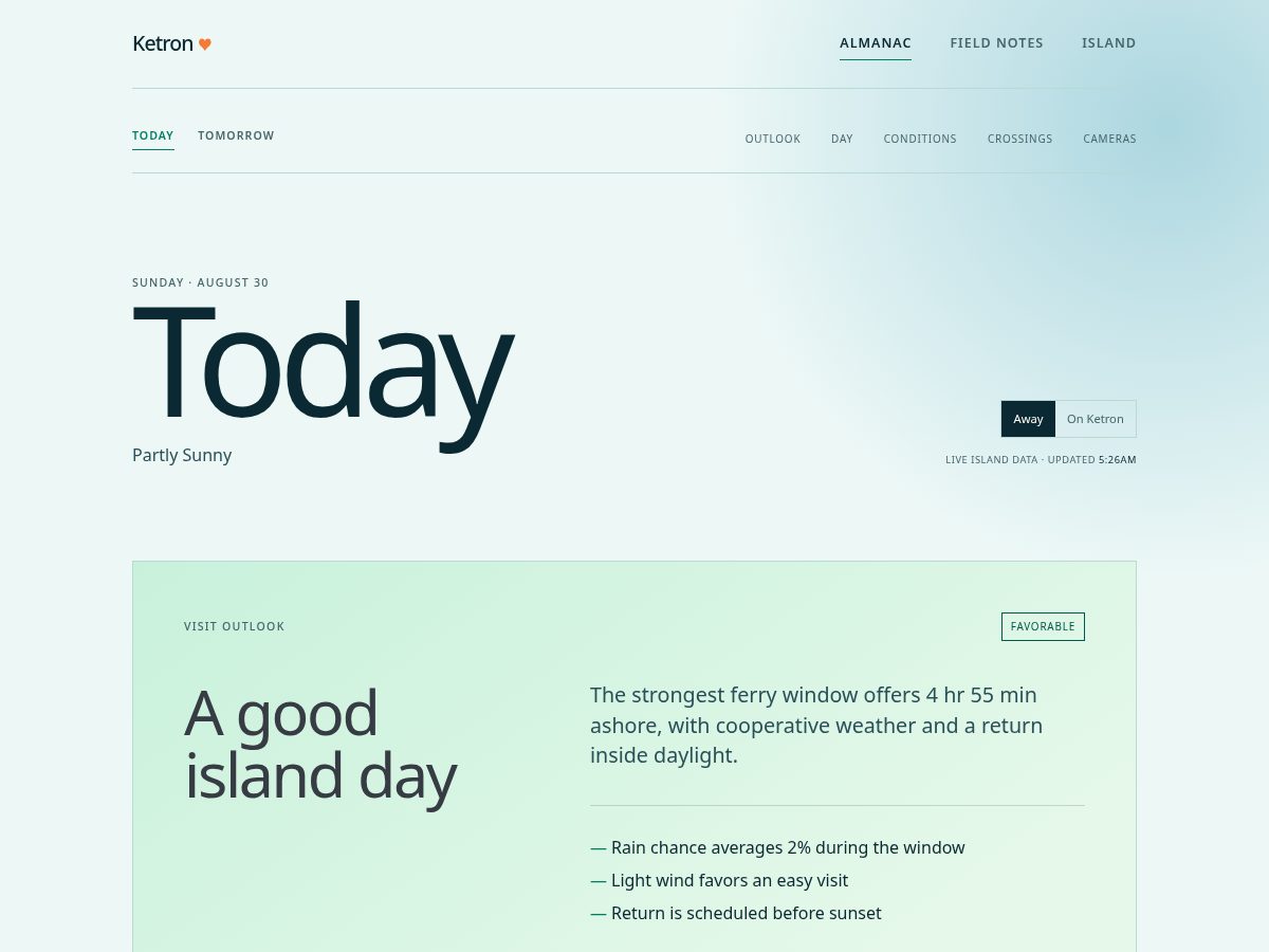 Landing-page snapshot of ketron.love