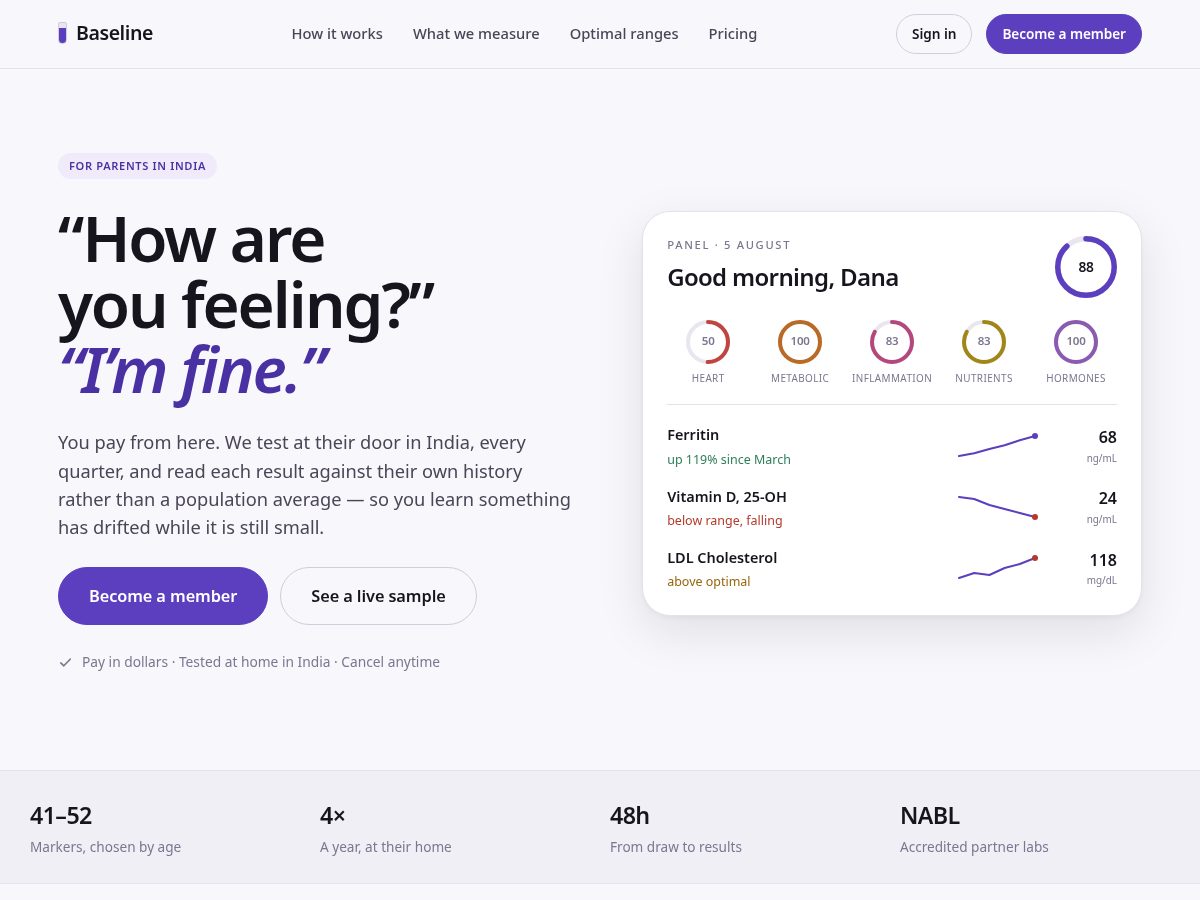 Landing-page snapshot of knowbaseline.com