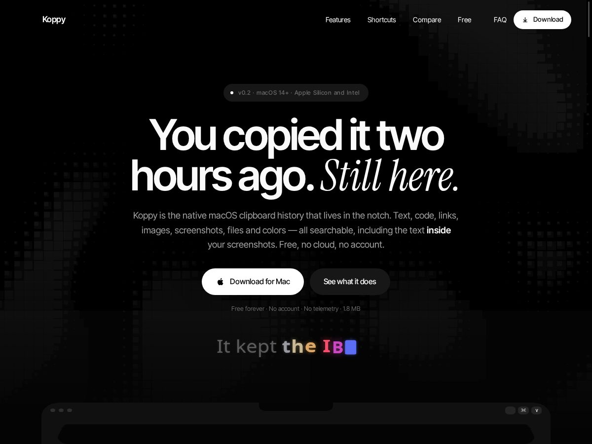Landing-page snapshot of koppy.site