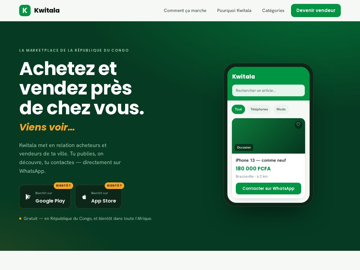 Landing-page snapshot of kwitala.com