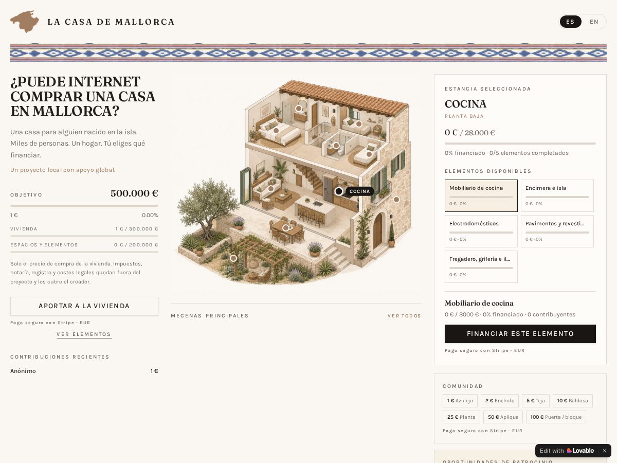 Landing-page snapshot of lacasademallorca.com
