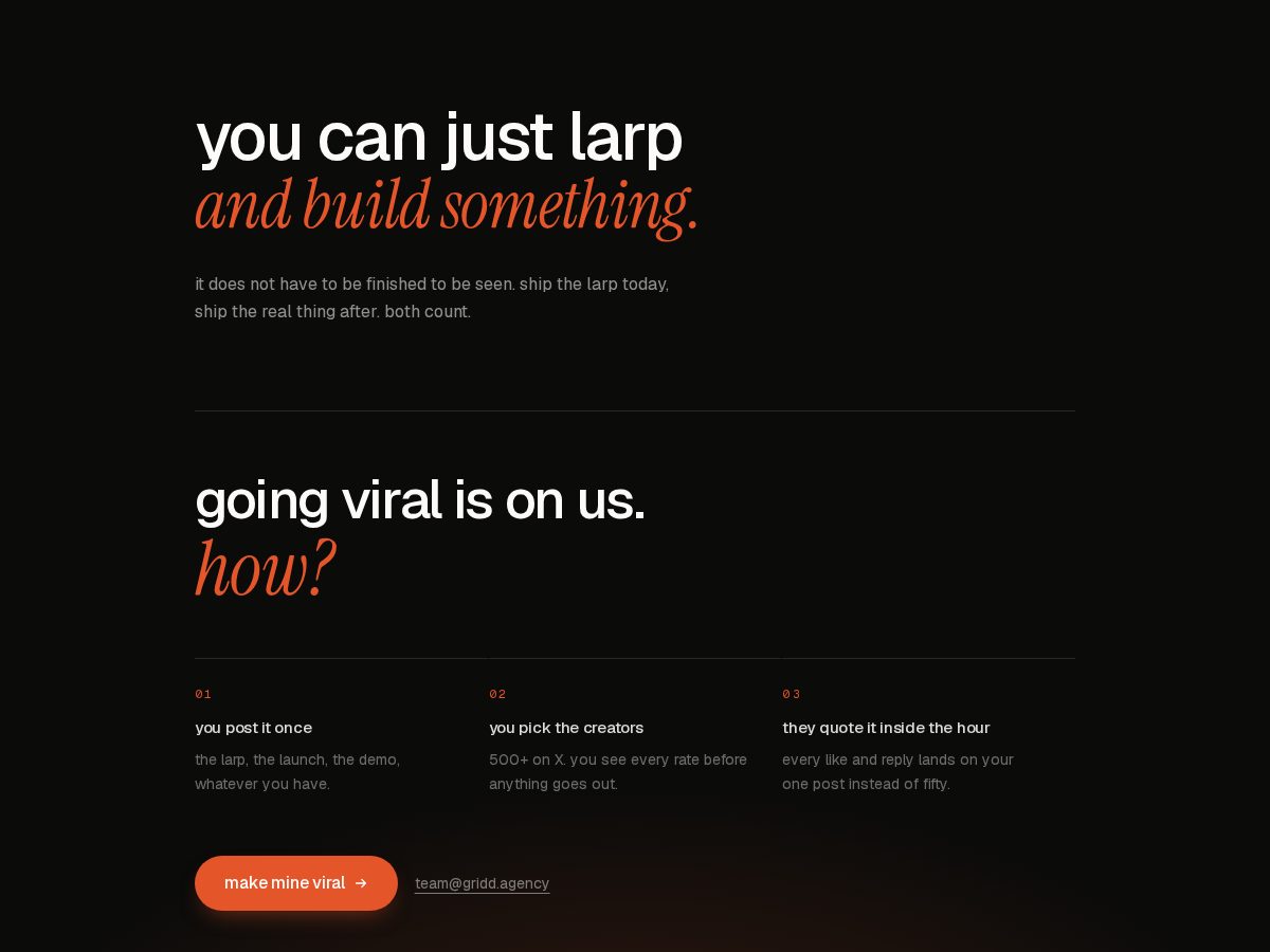 Landing-page snapshot of larpshit.com
