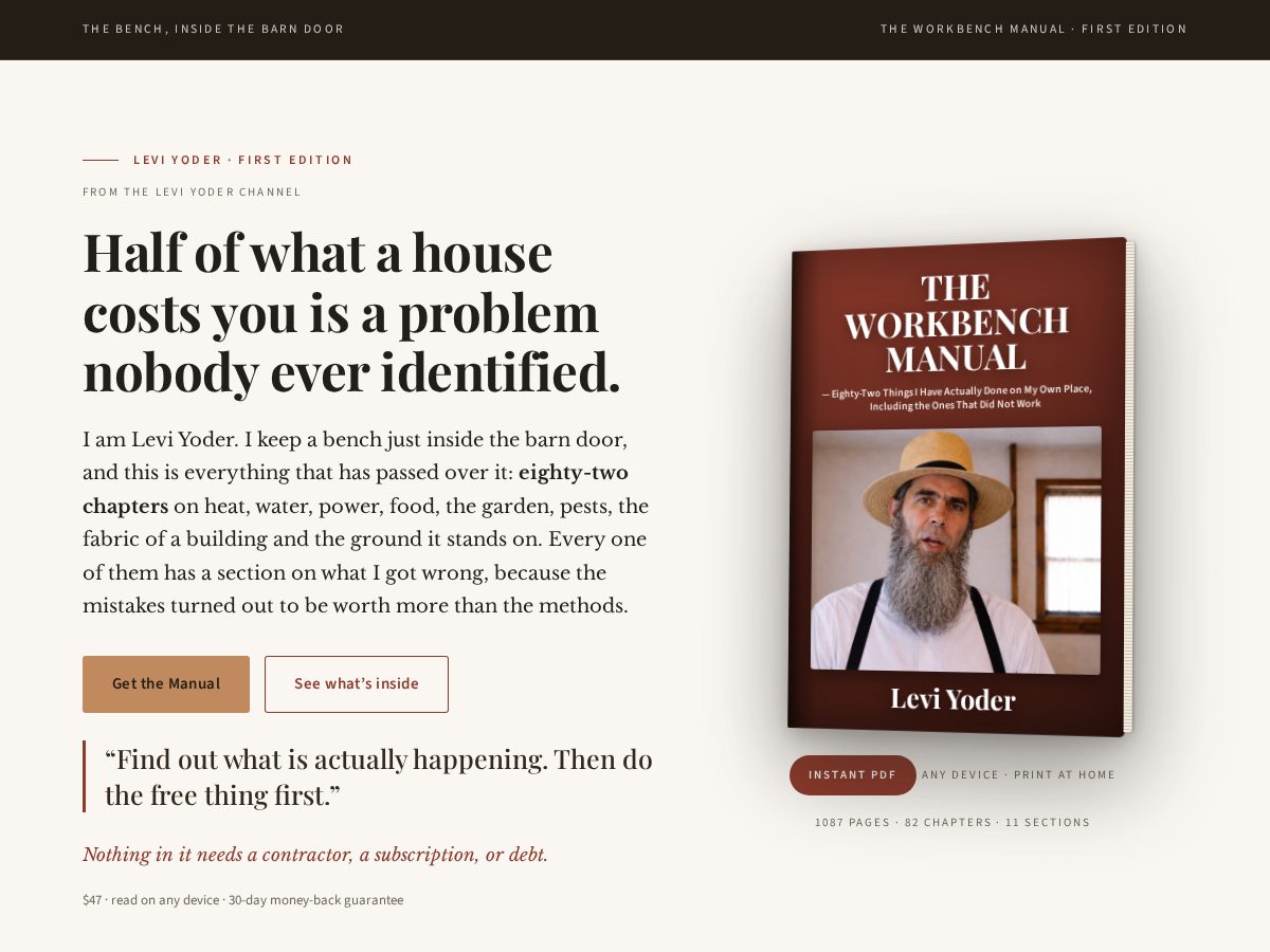 Landing-page snapshot of leviyoderbooks.com