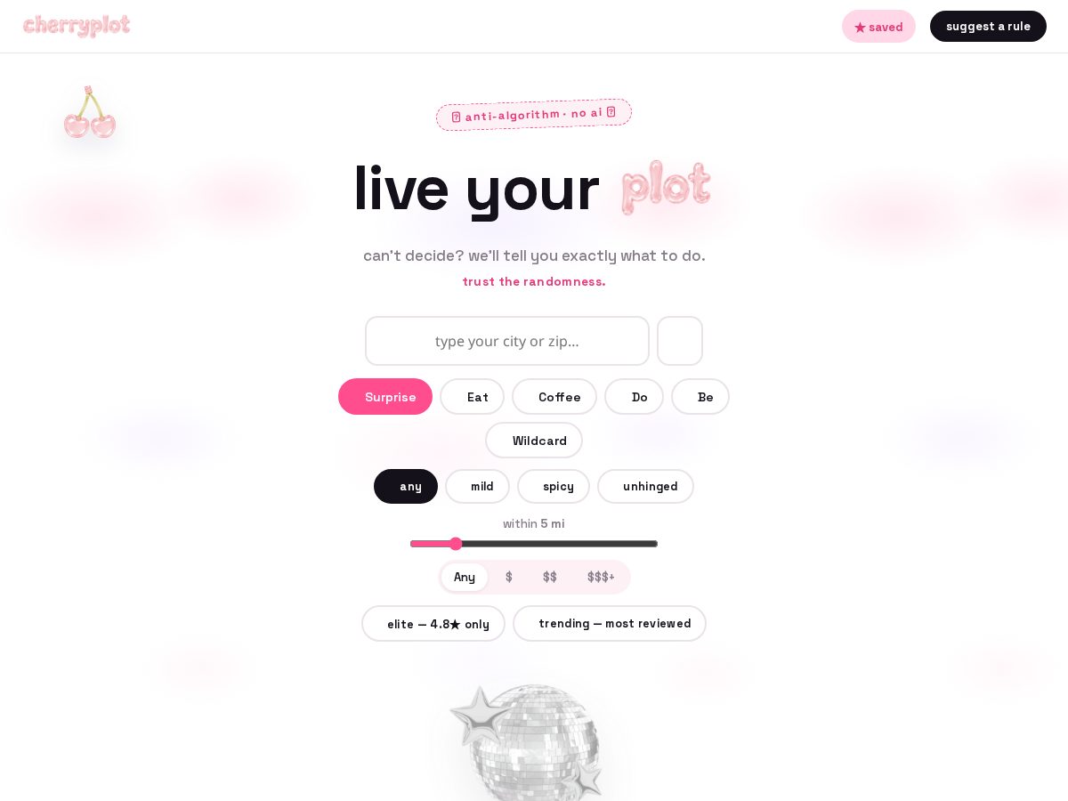 Landing-page snapshot of liveyourplot.com