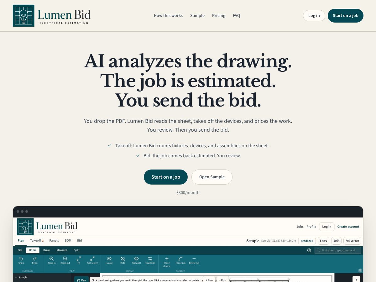 Landing-page snapshot of lumenbid.com
