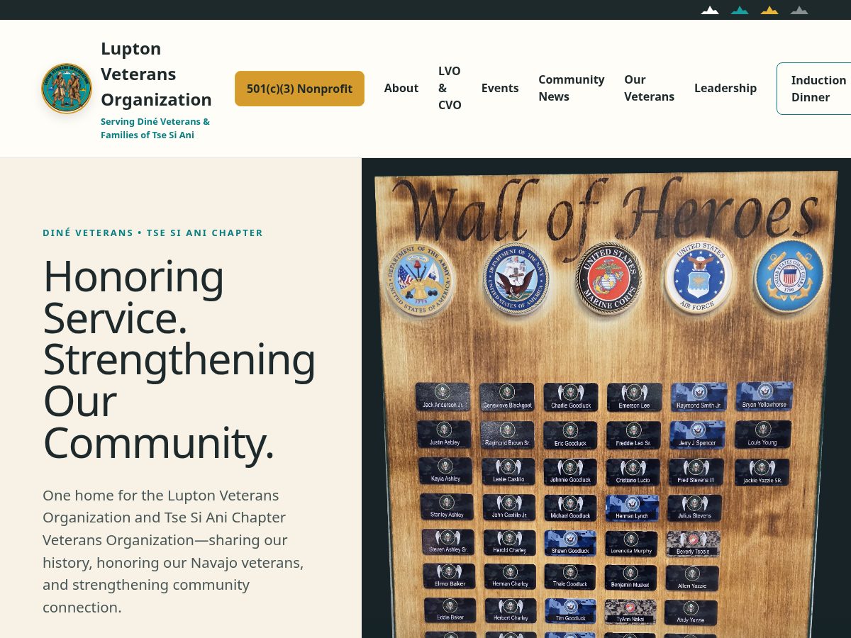 Landing-page snapshot of luptonveterans.org