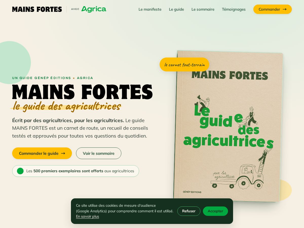 Landing-page snapshot of mainsfortes.com