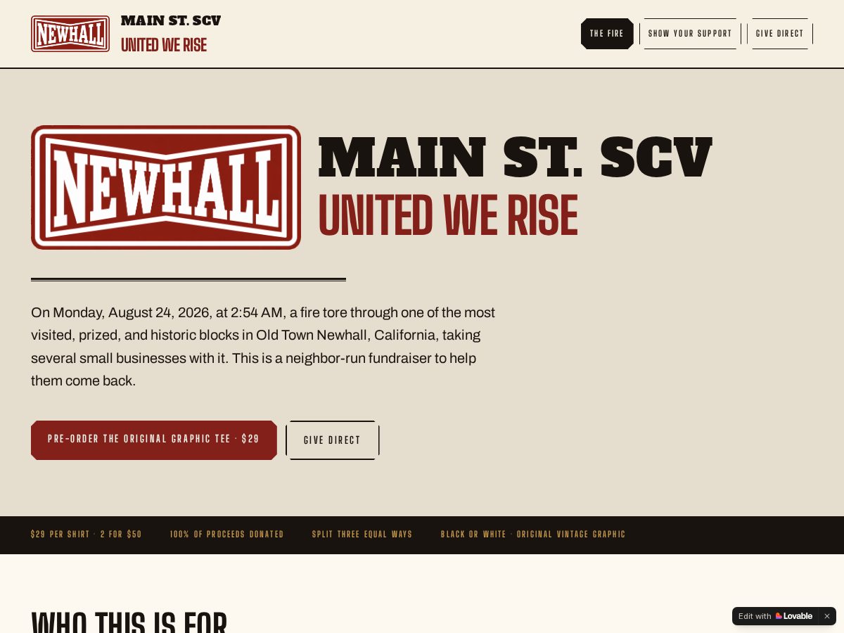 Landing-page snapshot of mainstreetscv.com