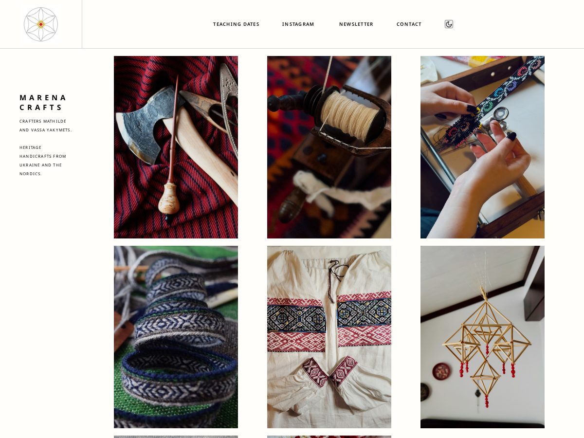 Landing-page snapshot of marenacrafts.art