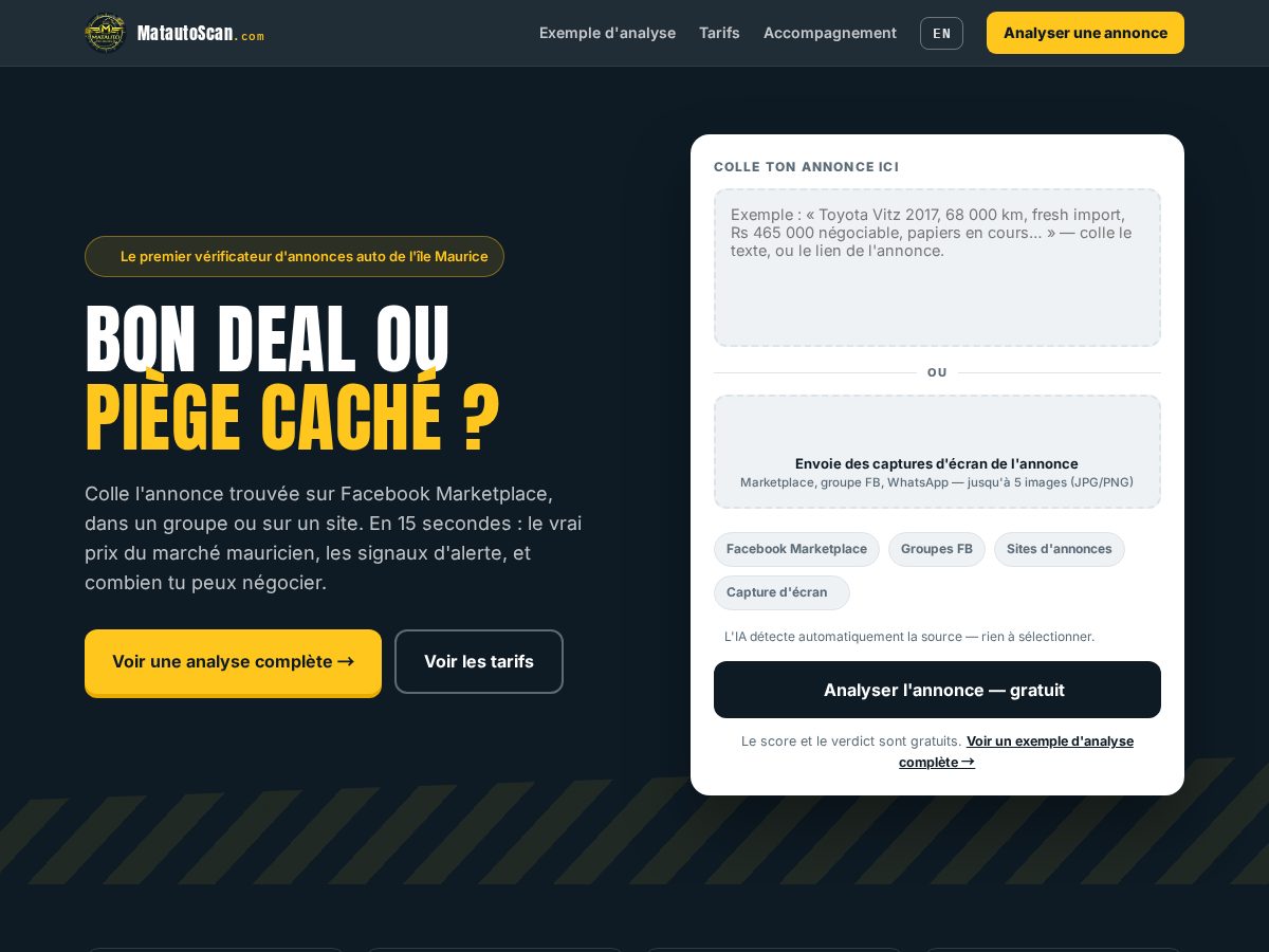 Landing-page snapshot of matautoscan.com