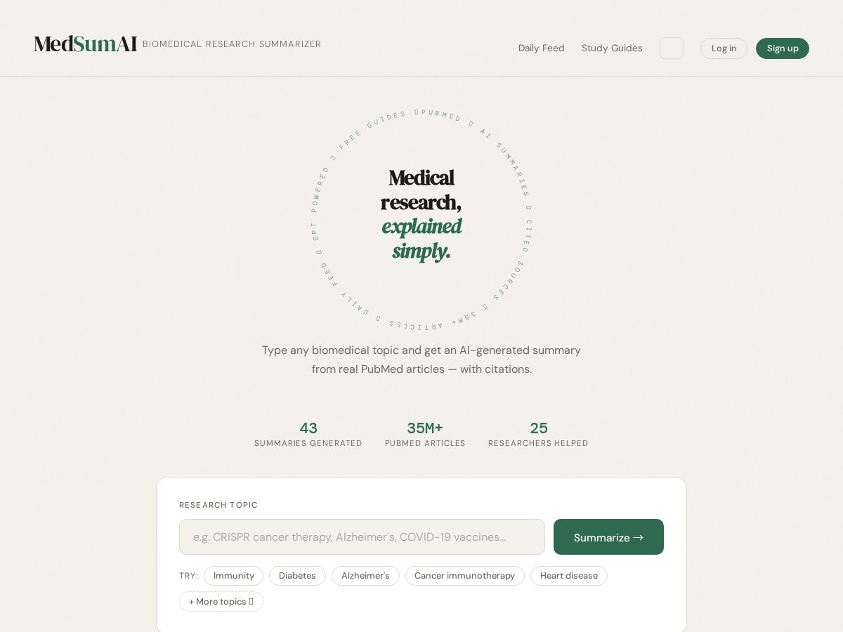 Landing-page snapshot of medsumai.com