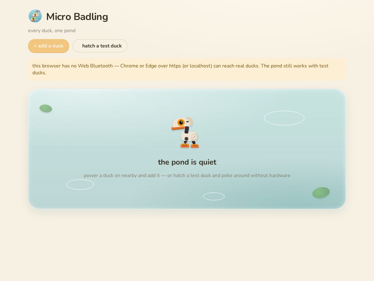 Landing-page snapshot of microbadling.com