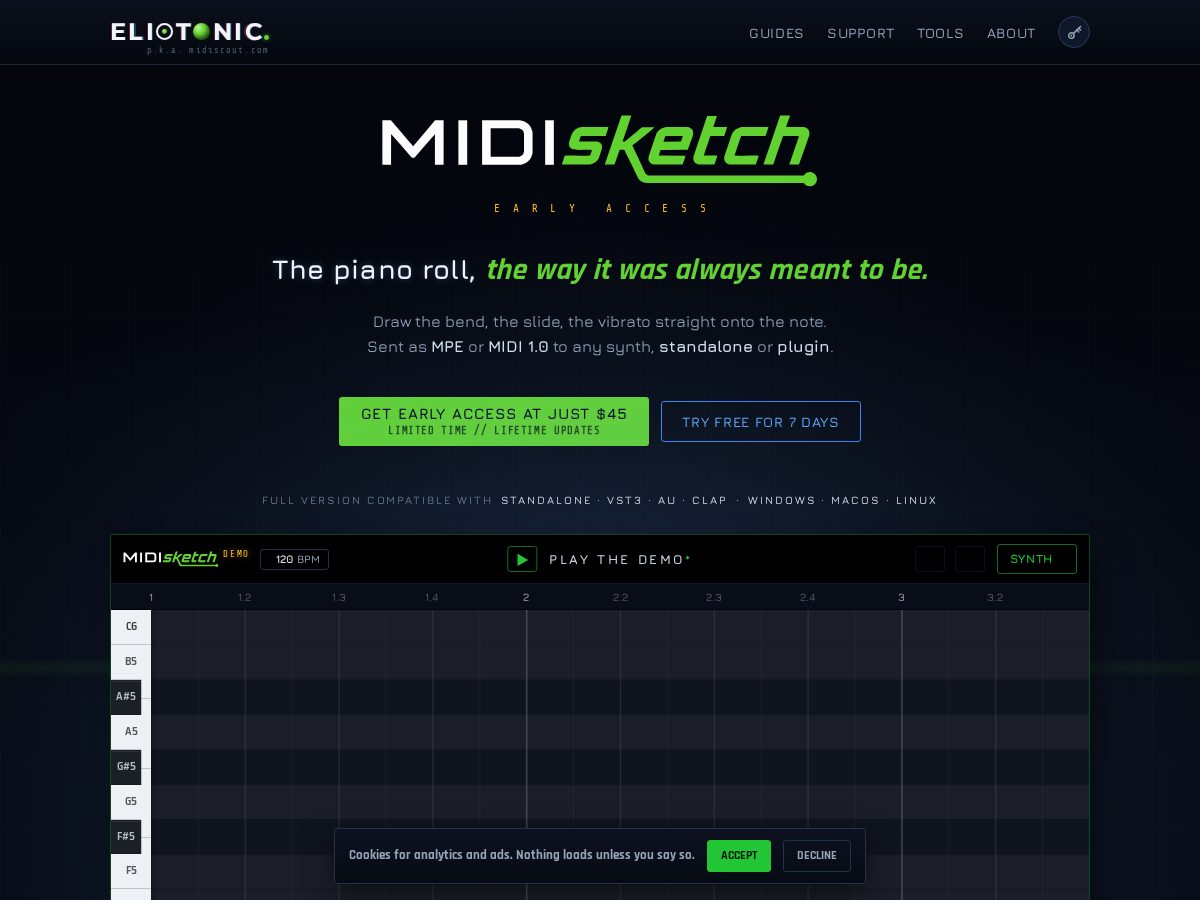 Landing-page snapshot of midisketch.org