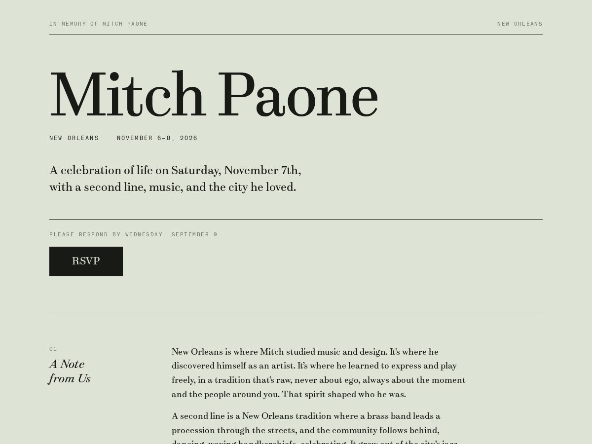 Landing-page snapshot of mitchisneworleans.com