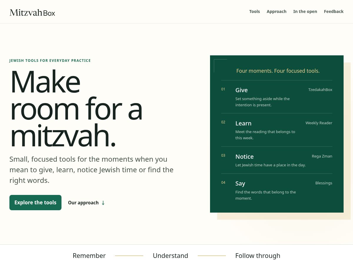 Landing-page snapshot of mitzvahbox.org