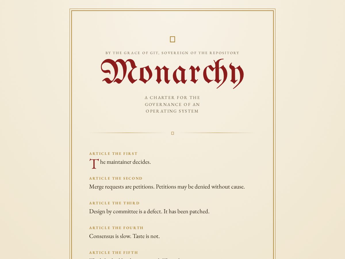 Landing-page snapshot of monarchy.foundation