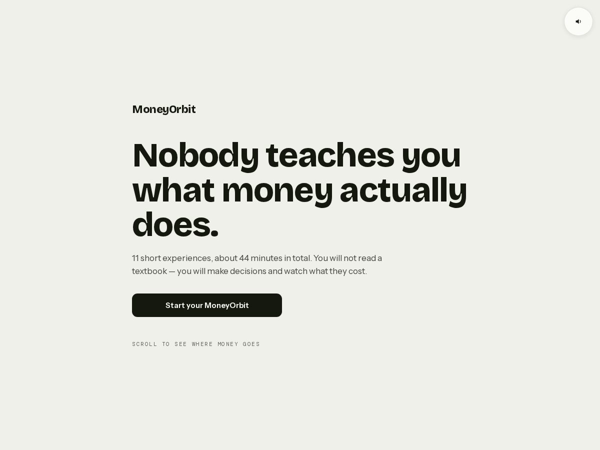 Landing-page snapshot of moneyorbit.net