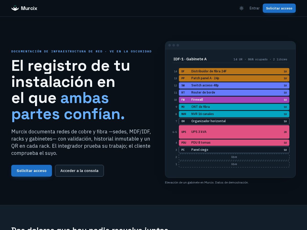 Landing-page snapshot of murcixapp.com