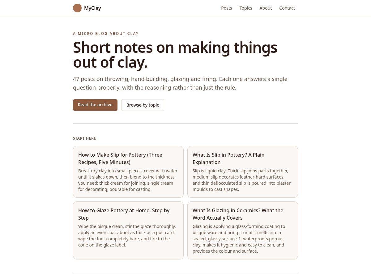 Landing-page snapshot of myclay.online