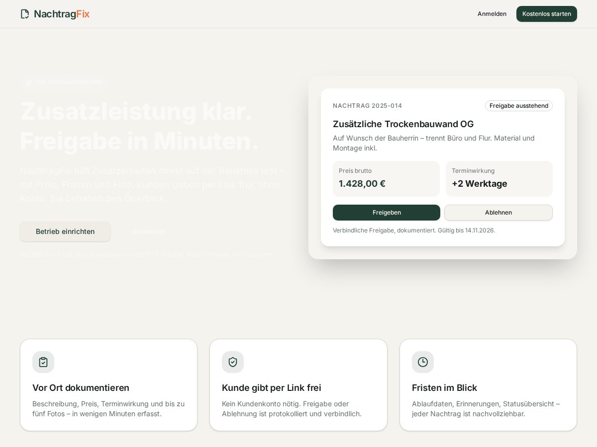 Landing-page snapshot of nachtragfix.online