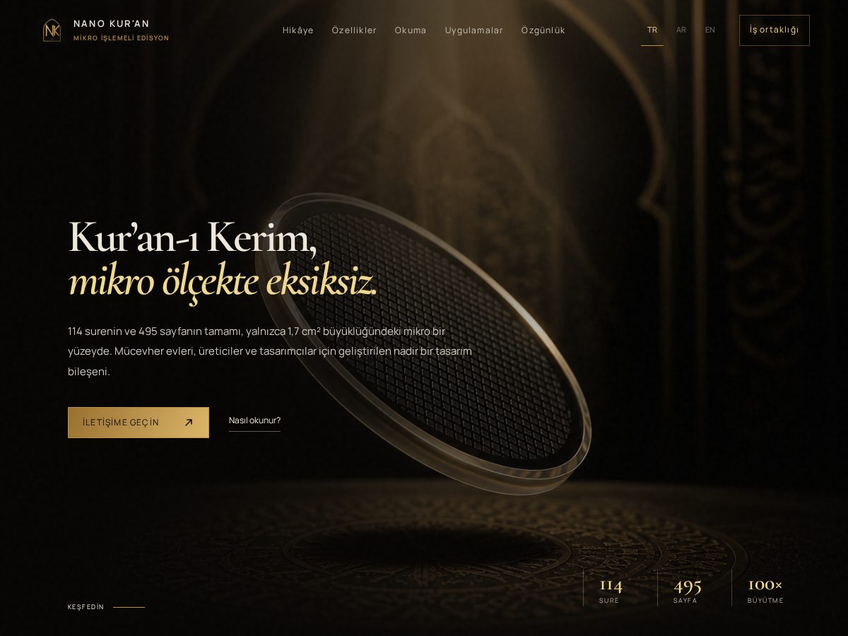 Landing-page snapshot of nanokuran.com