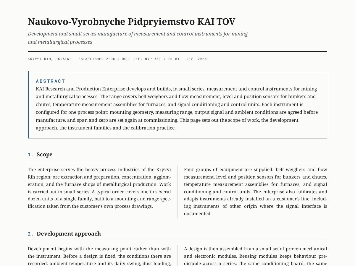 Landing-page snapshot of naukovovyrobnychepidpryiemstvokaitov.digital