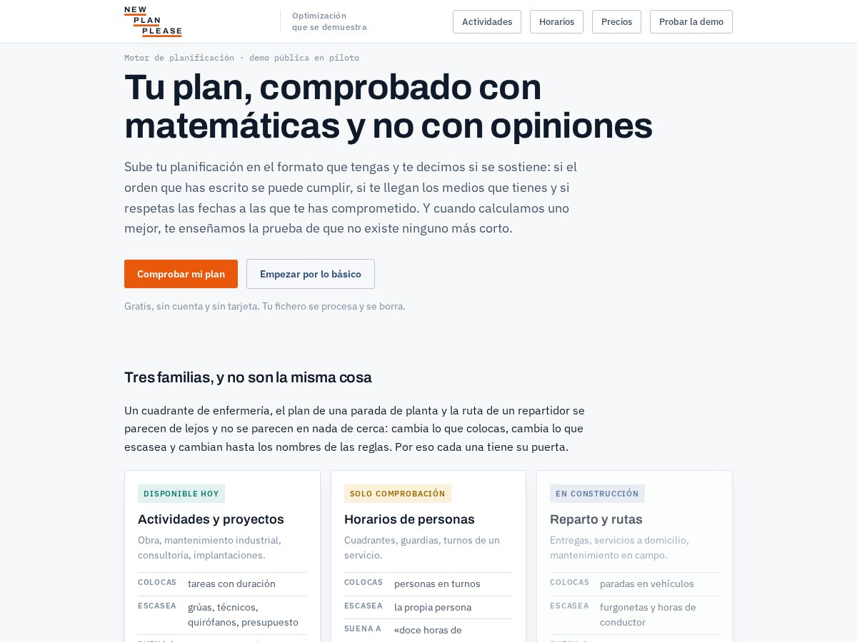 Landing-page snapshot of newplanplease.com