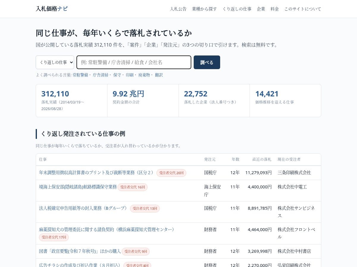 Landing-page snapshot of nyusatsu-navi.com