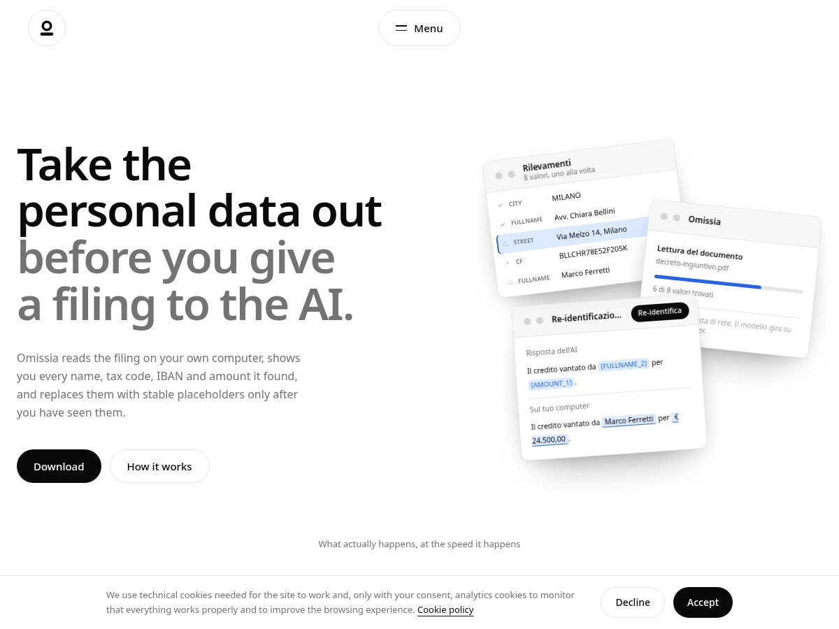 Landing-page snapshot of omissia.com