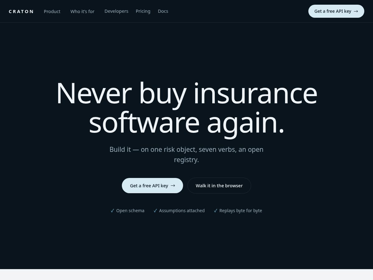 Landing-page snapshot of oncraton.com