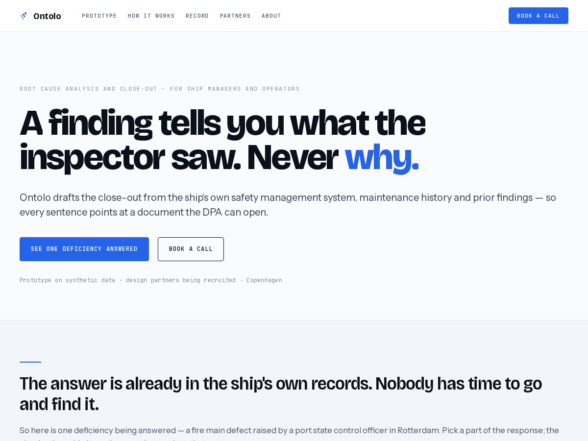 Landing-page snapshot of ontolo.tech