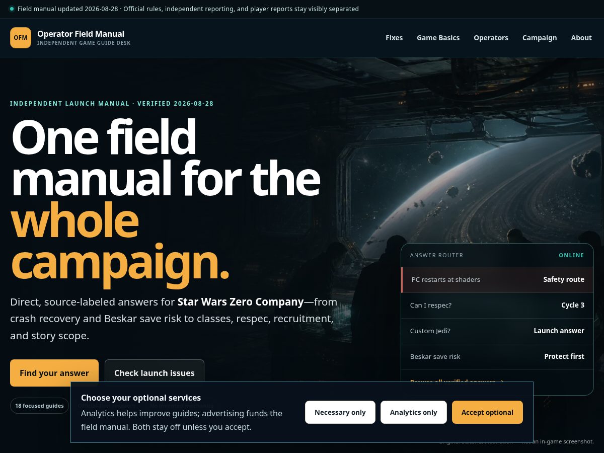 Landing-page snapshot of operatorfieldmanual.site
