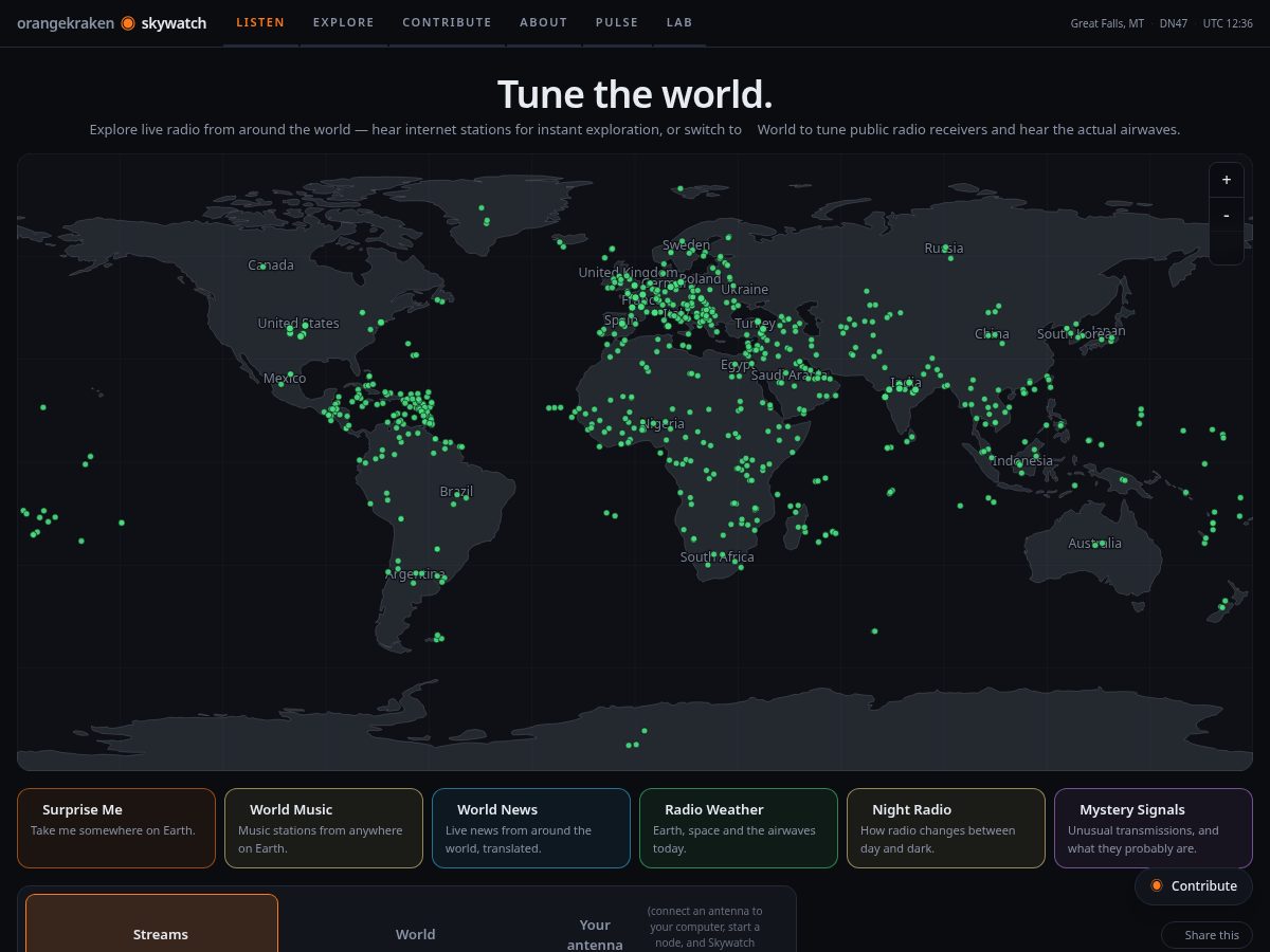 Landing-page snapshot of orangekrakenskywatch.com
