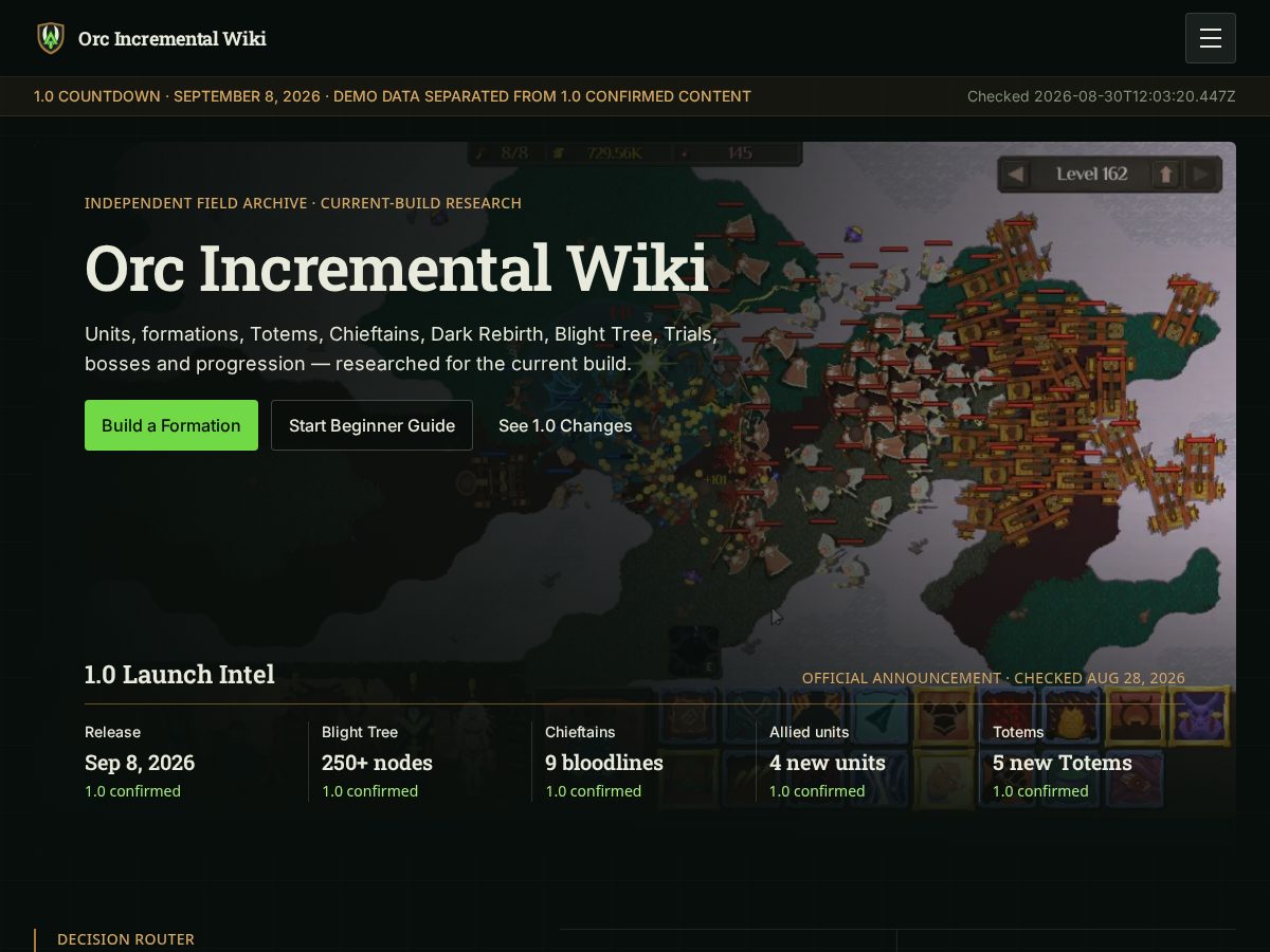Landing-page snapshot of orcincremental.wiki