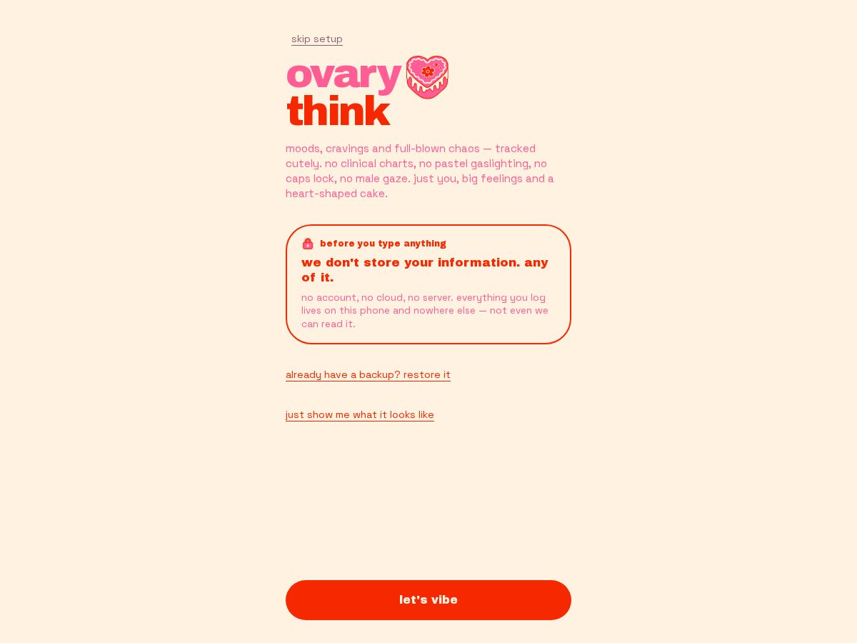 Landing-page snapshot of ovarythink.com
