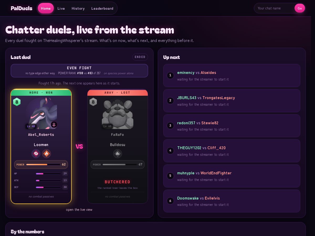 Landing-page snapshot of palduels.com