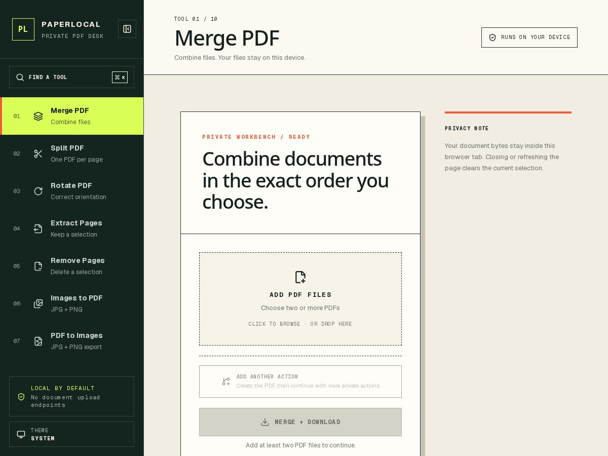 Landing-page snapshot of paperlocal.app