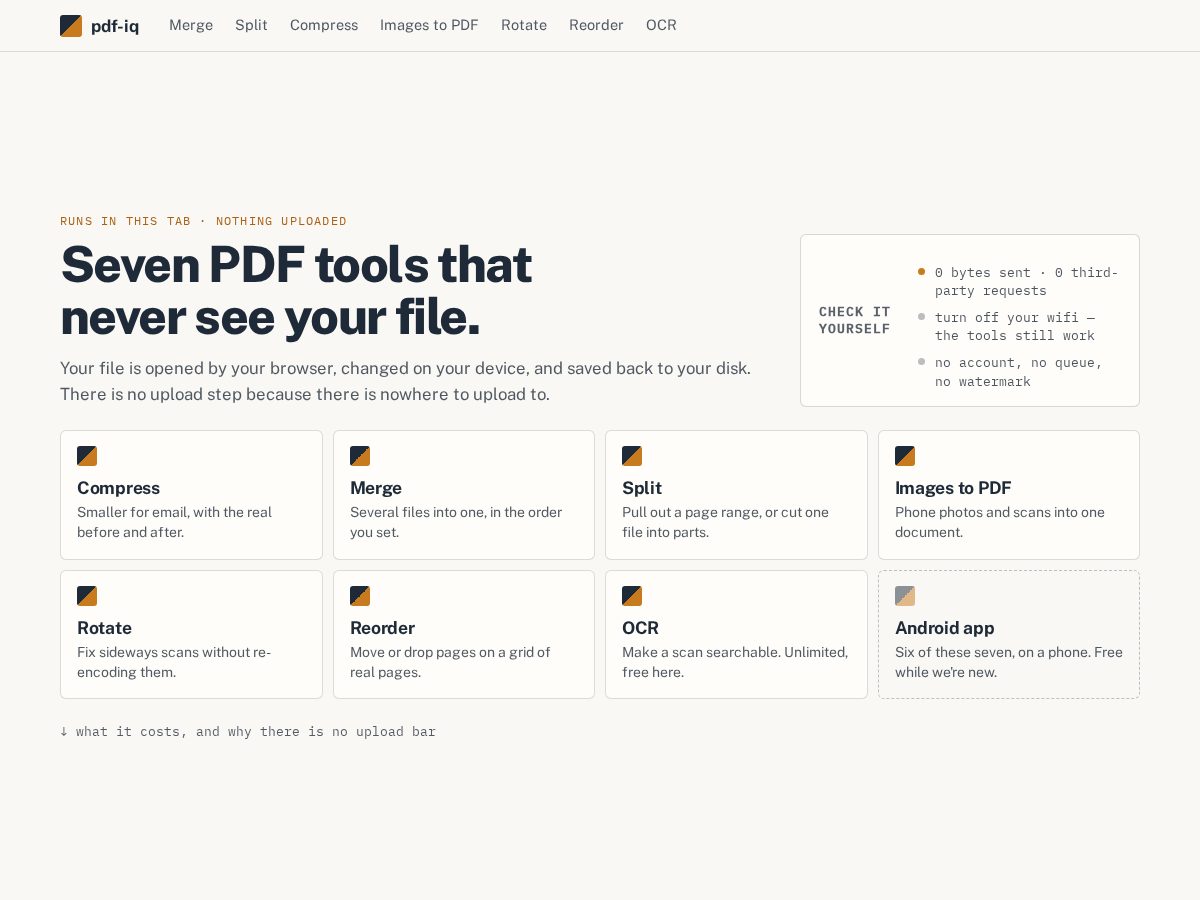 Landing-page snapshot of pdf-iq.com