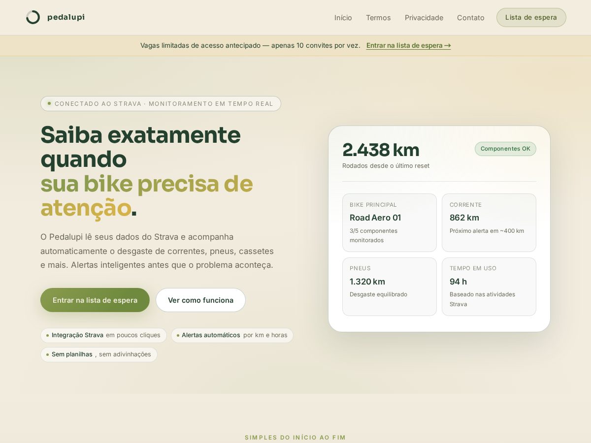 Landing-page snapshot of pedalupi.com