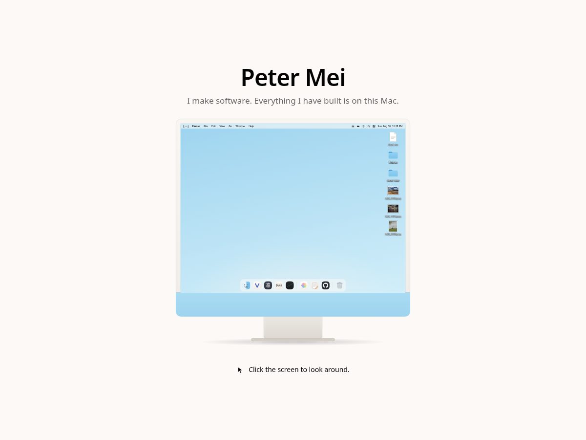 Landing-page snapshot of petermei.com
