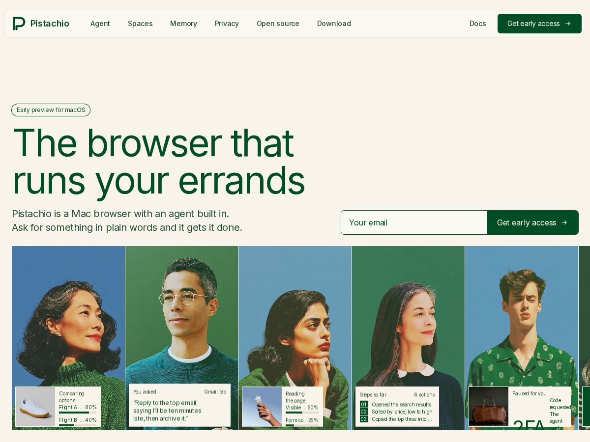 Landing-page snapshot of pistachio.run