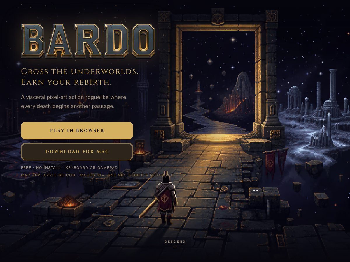 Landing-page snapshot of playbardo.com