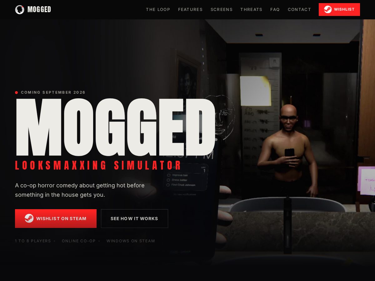 Landing-page snapshot of playmogged.com