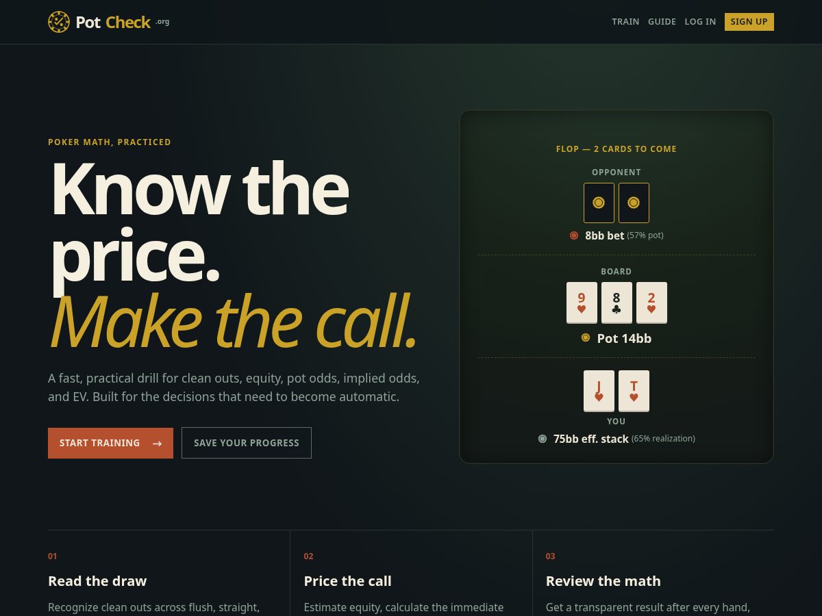 Landing-page snapshot of potcheck.org