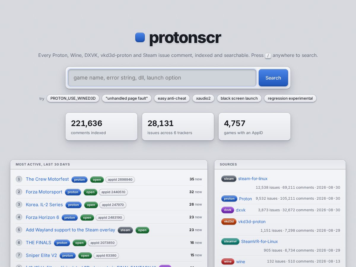 Landing-page snapshot of protonscr.com