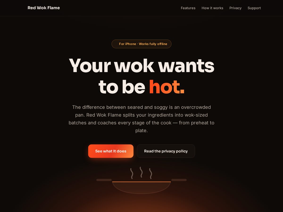 Landing-page snapshot of red-wok-flame.xyz