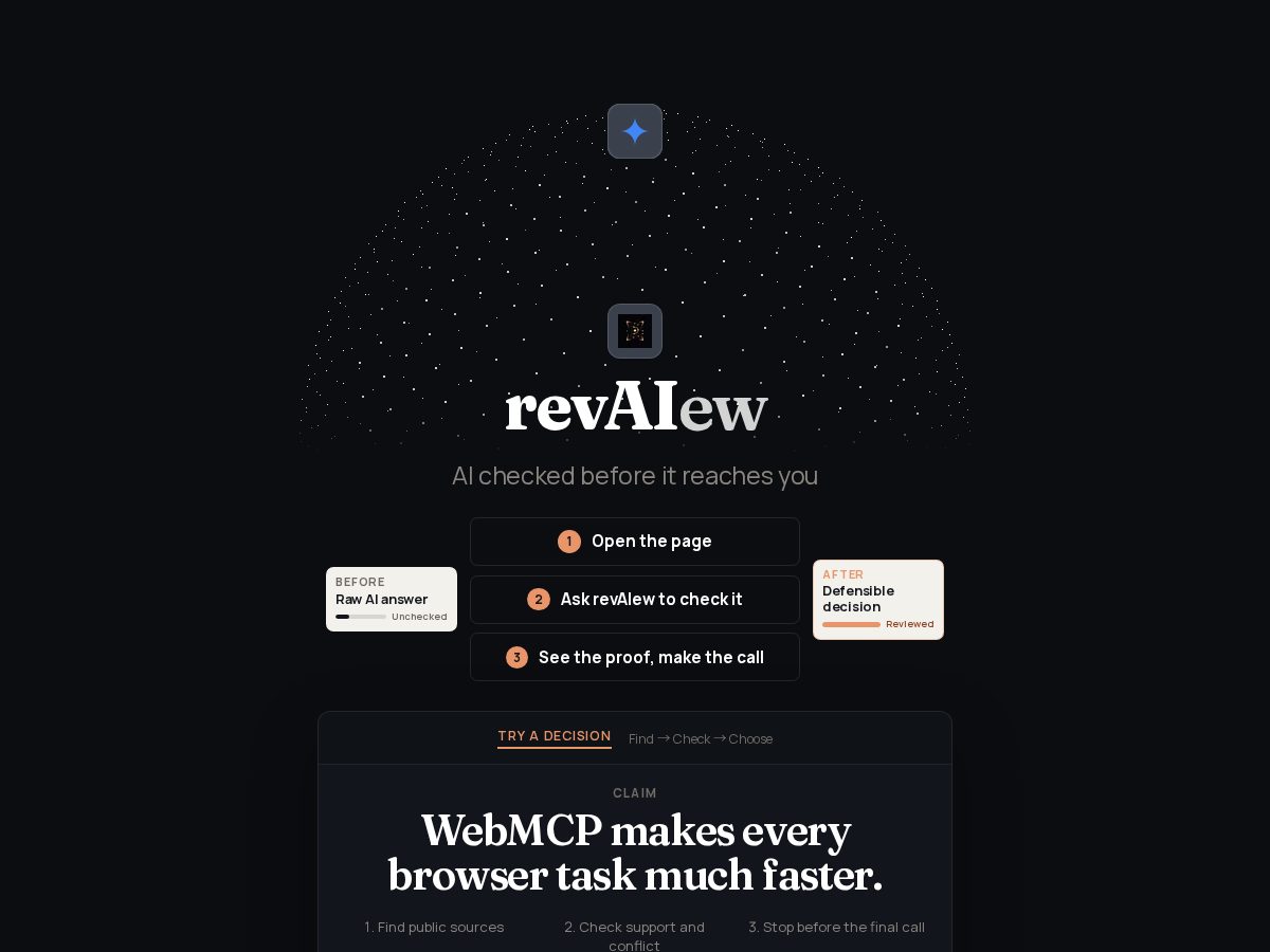 Landing-page snapshot of revaiew.com