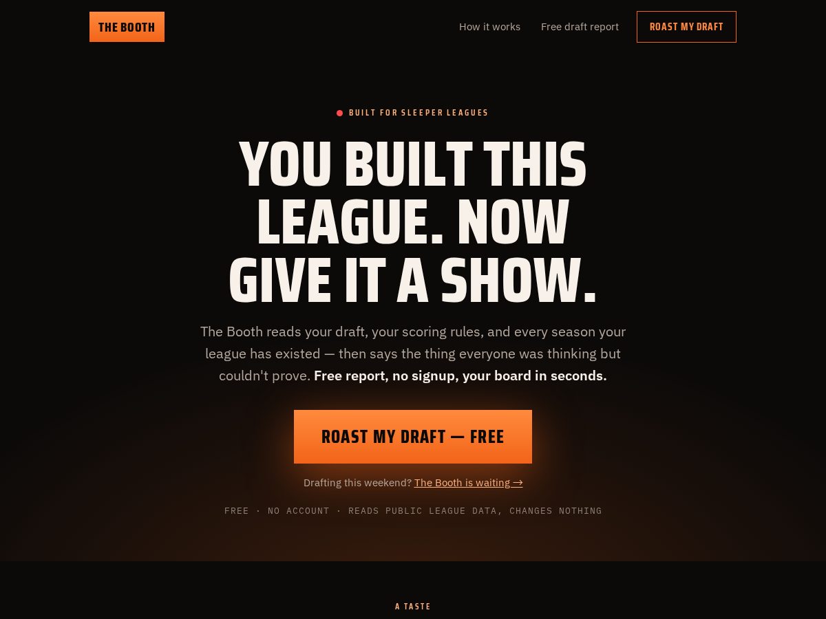 Landing-page snapshot of roastmydraft.com