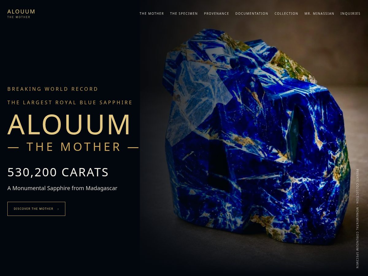Landing-page snapshot of royalbluesapphire.com
