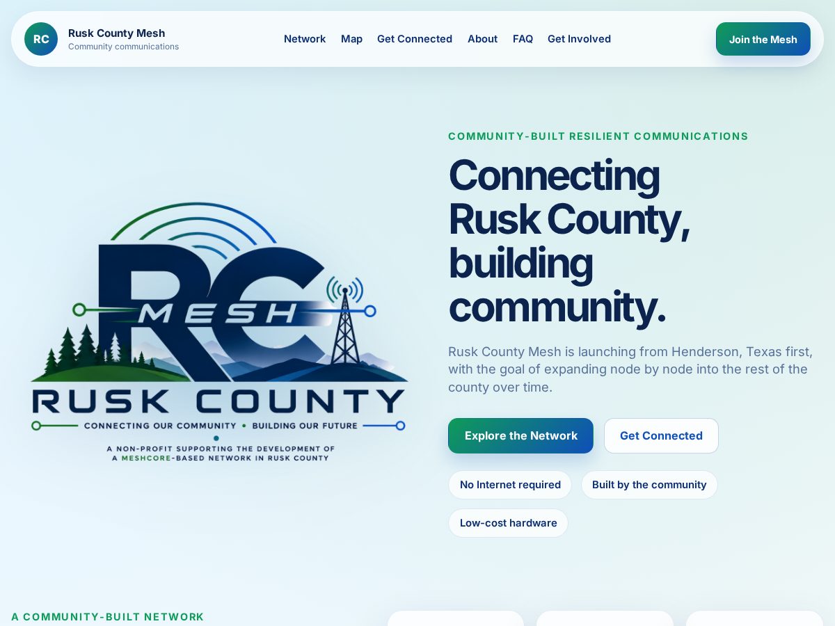 Landing-page snapshot of ruskcountymesh.com